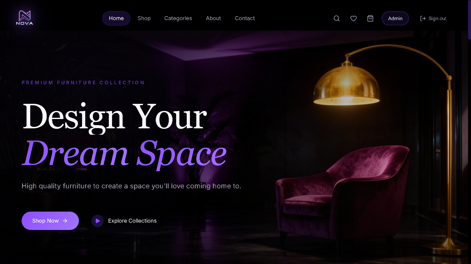 Nova Luxury — storefront homepage