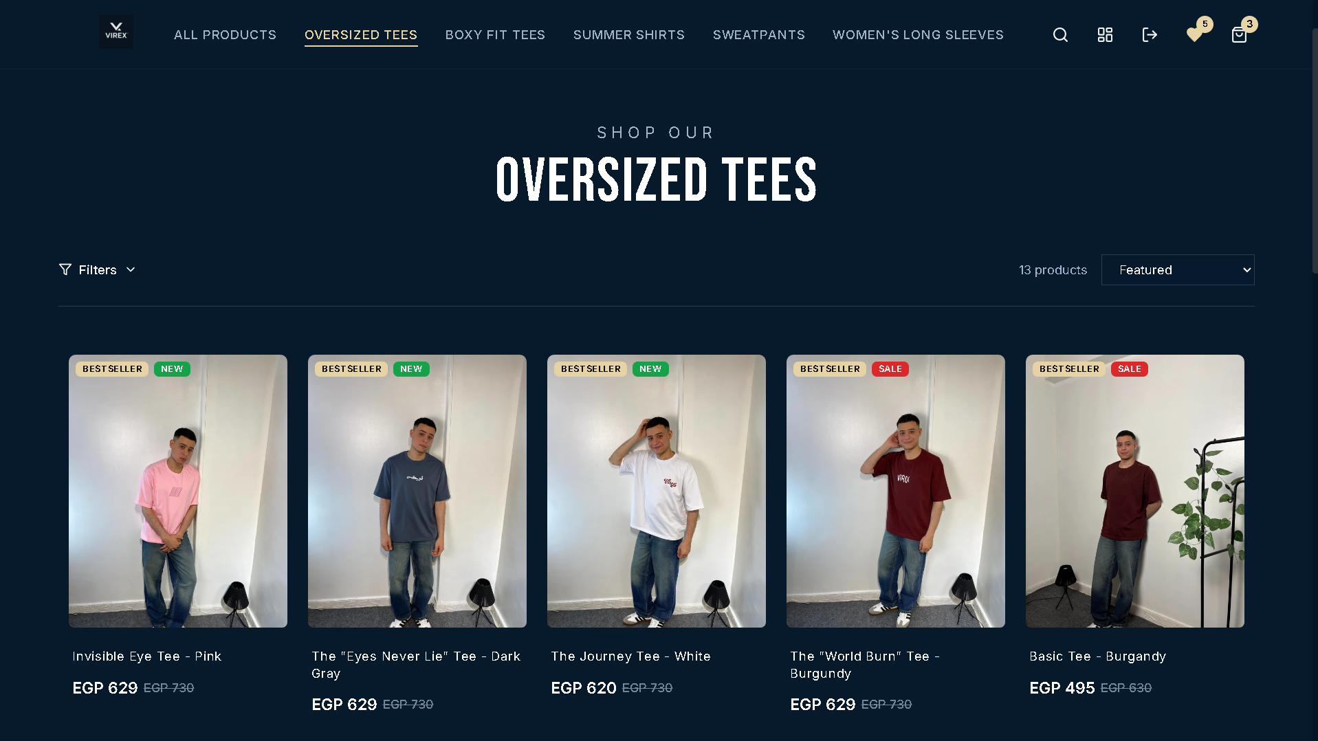 VirexEG — oversized tees collection